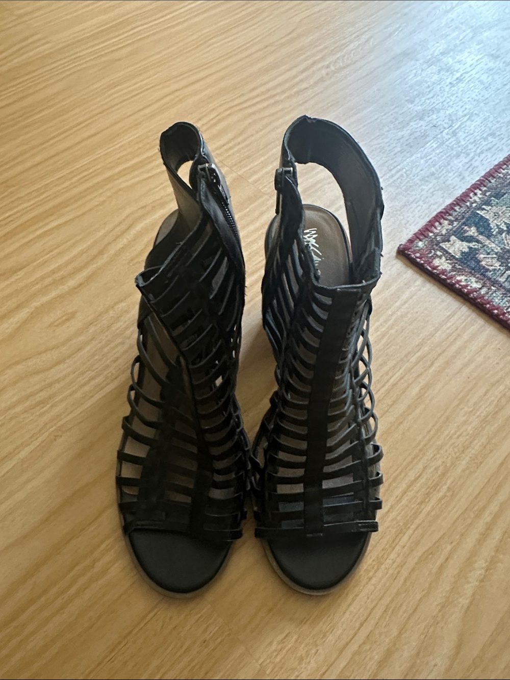Mossimo Supply Co. Black Strappy Cage Heels